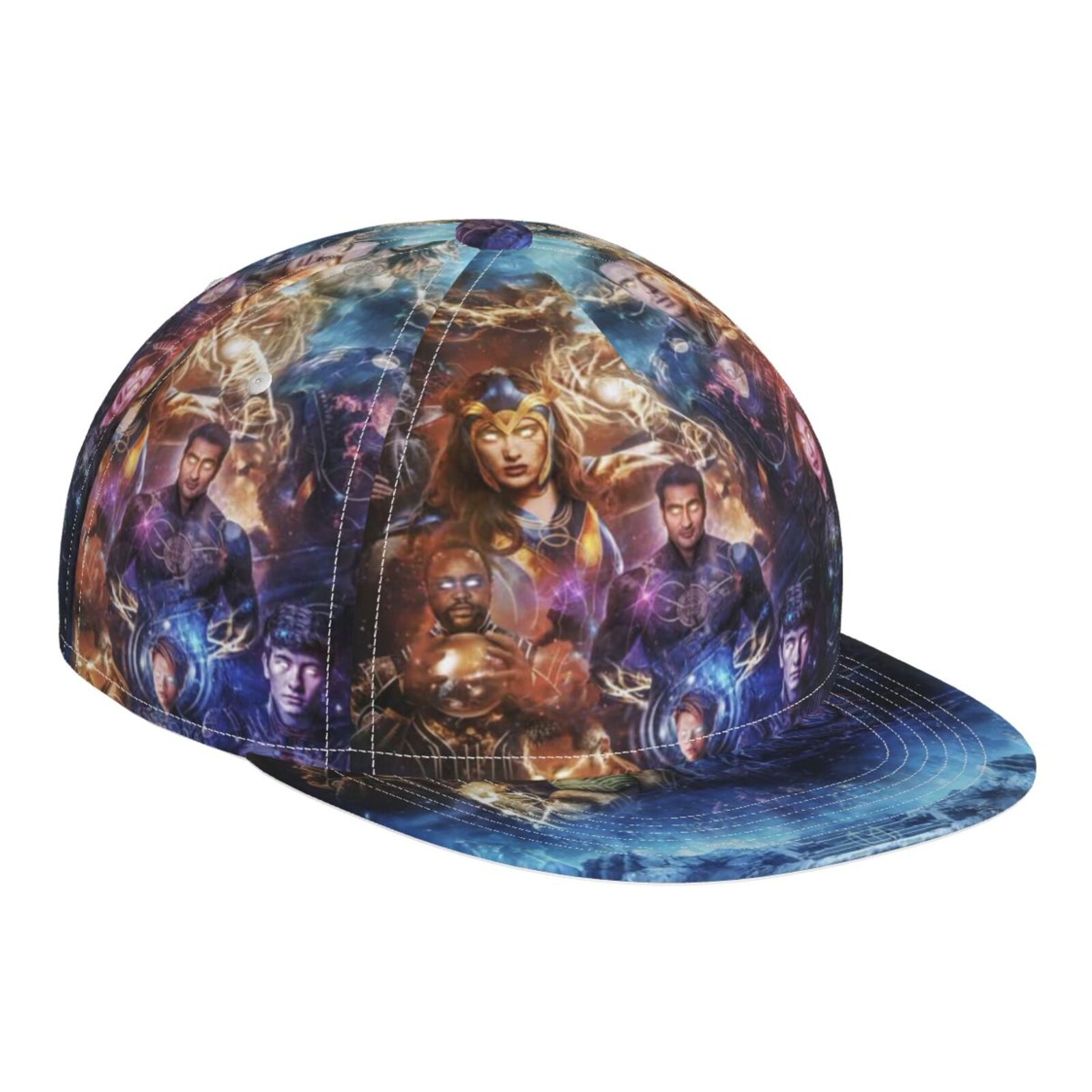 Flat Bill Brim Adjustable Baseball Cap 