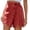 Red, variant on Womens Tassel Trim Wrap Skort Tie Waist with Casual Vacation Boho Style Shorts