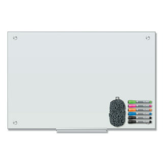 Basics Glass Dry-Erase Board - White, Magnetic, 4 Feet x 3 Feet