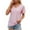Pink, variant on LOVZFMLL Women's Tops V Neck Eyelet T-Shirts Folded Short Sleeve Loose Fit Blouses Dressy Casual Summer Basic Shirts Yellow S