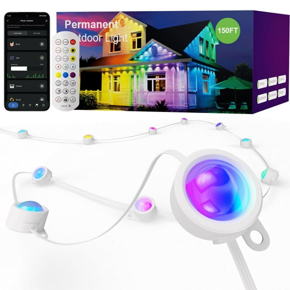Cadena de luces inteligentes ISOPHO RGB, 46 m, resistentes al agua, IP67