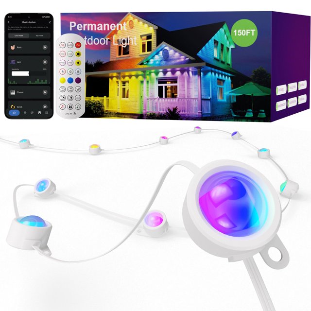 Cadena de luces inteligentes ISOPHO RGB, 46 m, resistentes al agua, IP67