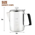 thumbnail image 2 of APOXCON Multi Use Percolator Coffee Pot Stainless Steel Stove Top Coffee Maker with Borosilicate Glass Knob Silica Handle Camping Coffee Pot Using on Campfire Stove and Induction Cooker Silver 9 Cup, 2 of 5