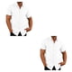 thumbnail image 4 of Camisa de hombre Jumpingount Banquete Verano Botón abajo manga corta cuello abierto Blanco XXXL 2piezas, 4 of 6