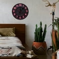 thumbnail image 7 of Wall Clock Decorative - Retro Pink Numbers Print 2D Vintage Wall Clocks Battery Operated Silent Non-Ticking for Bedroom, Living Room, Kitchen, Office, Classroom, 10 Inch, 7 of 7