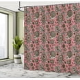 thumbnail image 4 of Ambesonne Paisley Shower Curtain, Vintage Leaf Flower Motif, 69"Wx75"L, Coral Khaki, 4 of 4