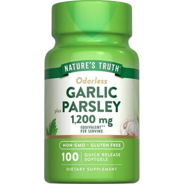 Odorless Garlic and Parsley | 1200mg | 100 Softgels | by Nature's Truth