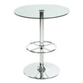 Chintaly Modern Round Glass Top Pub Table