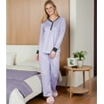 thumbnail image 2 of Doublju Women's Long Sleeve Henley Pajama Sleepwear 2 Pcs Set, 2 of 3