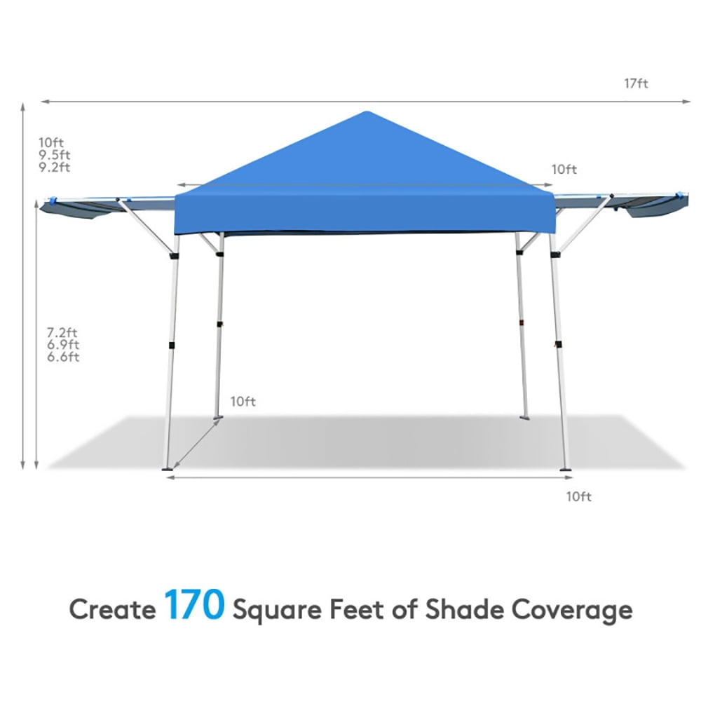 Aimee Lii 17 Feet x 10 Feet Foldable Pop Up Canopy with Adjustable Instant Sun Shelter, Backyard Canopy Gazebo, Blue Aimee Lii 17 Feet x 10 Feet Foldable Pop Up Canopy with Adjustable Instant Sun Shelter, Backyard Canopy Gazebo, Blue
