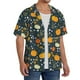 thumbnail image 2 of Fotbe Pumpkin Camisa Estampada de Manga Corta para Hombre, Casual de Verano, Estilo Playero, Sin Arrugas-Large, 2 of 5
