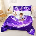thumbnail image 3 of Castle Fairy Abstract Soccer Full Size Comforter Sets 3-Piece, Purple Starry Sky Bedding Comforter Set,1 Comforter and 2 Pillowcases, 3 of 6