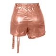 thumbnail image 4 of QHFBli Women's High Waisted Metallic Leather Wrap Mini Skirt Shorts Plus Size Cargo Skort, 4 of 5