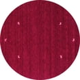 thumbnail image 1 of Ahgly Company Indoor Round Abstract Pink Contemporary Area Rugs, 4' Round, 1 of 4
