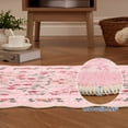 thumbnail image 4 of Scalloped Edge Floral Area Rug – Pastel Botanical Print, Vintage-Inspired Washable Carpet for Living Room, Bedroom, or Nursery, 4 of 11