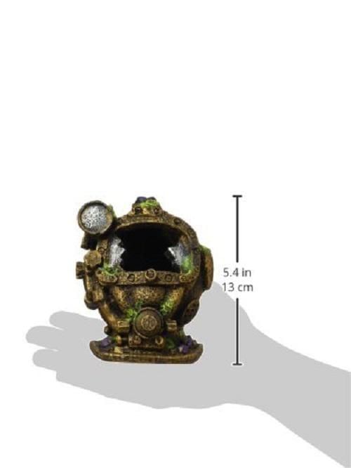 Décoration d'aquarium Petit casque de plongeur de Penn-Plax Sous l'eau, Casque
