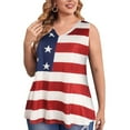 thumbnail image 2 of Camiseta holgada sin mangas con cuello en V y estampado de talla grande a la moda para mujer Pompotops lopia998660, 2 of 7