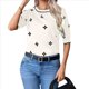 thumbnail image 1 of Blusas de Verano para Mujer, Elegantes, Informales, de Corta, con Cuello Redondo, de Punto, Blusas Holgadas, Camisetas Básicas. L, 1 of 7