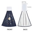 thumbnail image 3 of Yayeee Kitchen Hanging Hand Towels Set of 2 with Loop Bathroom Absorbent Tie Towel, White Planet, 3 of 7