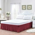 thumbnail image 3 of Hotel Quality Dust Ruffle Bedskirt, Wrap Around Bedskirt with 12 Inch Tailored Drop, 100% Microfiber, Bedskirt for Adjustable Beds, Easy to fit & Soft-Burgundy Solid, Queen Size, 3 of 6