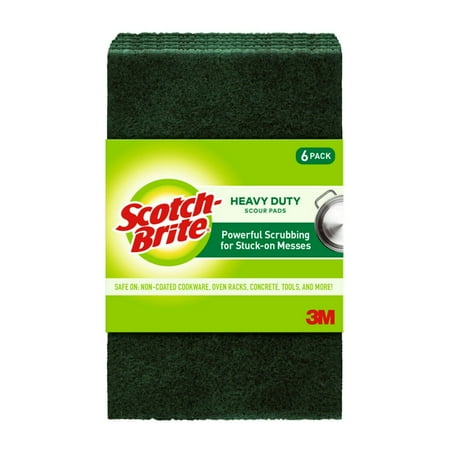 Scotch-Brite Heavy Duty Scour Pads, 6 Scouring Pads