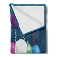 thumbnail image 2 of 70th Birthday Soft Flannel Fleece Throw Blanket, Colorful Balloons on Dark Blue Backdrop with the Party Items Print, Cozy Plush for Indoor and Outdoor Use, 50" x 60", Multicolor, by Ambesonne, 2 of 5
