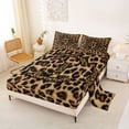 thumbnail image 2 of Erosebridal Leopard Pattern Personalized Gifts Bed Sheets,Brown Alphabet D King Sheets For Adult Women 4pcs, 2 of 6