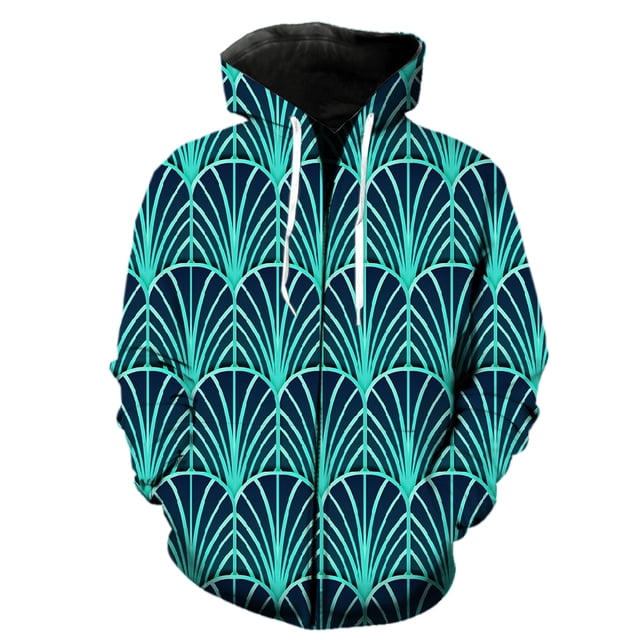 Sudadera con capucha y cremallera para hombre, con estampados geométricos abstractos, manga larga, genial, gran oferta 2024, ropa de calle Harajuku de gran tamaño, moda unisex