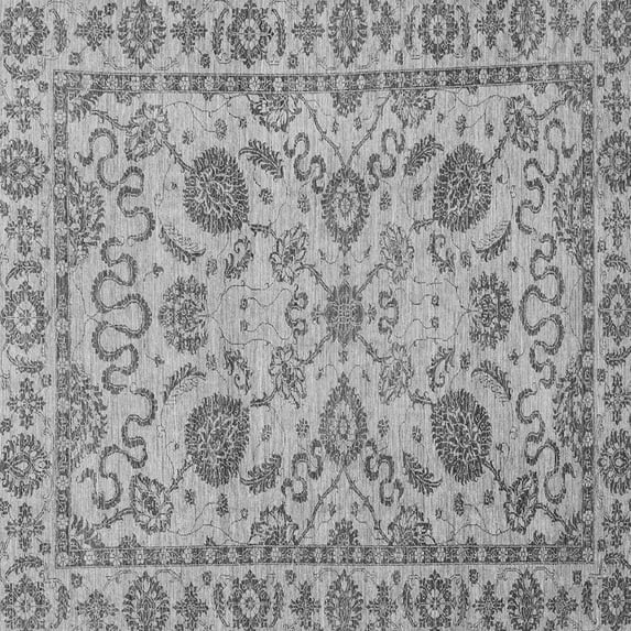Ahgly Company Indoor Square Oriental Gray Modern Area Rugs, 7' Square