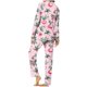 thumbnail image 5 of Puntoco Conjunto de pijama cómodo para mujer Conjunto de pijama estampado con bolsillo para uso diario en casa, 5 of 5