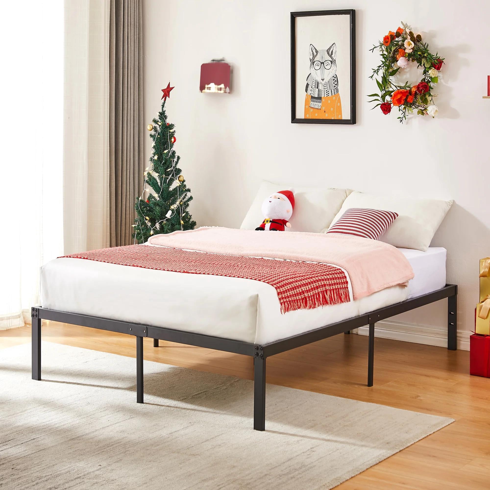 Gewnee Heavy Duty Full Size Metal Platform Bed Frame with Under Bed Storage Space,Black
