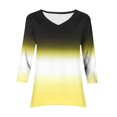 thumbnail image 5 of Womens Fall Tunic Tops, 3/4 Sleeve Shirts for Women Fashion Loose Fit Ombre Tie Dye V Neck T Shirts Dressy Blouses S-2XL, 5 of 5