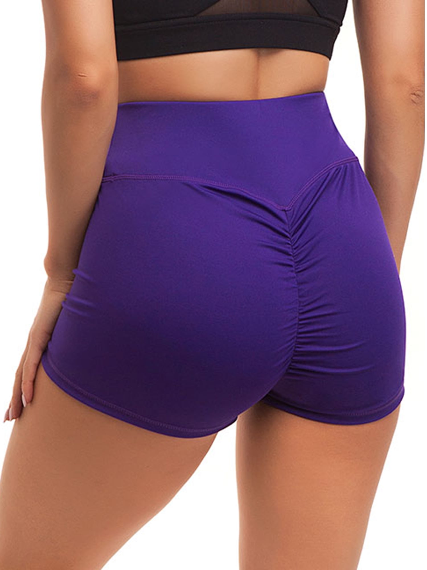 Dainzusyful Yoga Shorts for Women High Waist Sport Fitness Gym Stretchy Ruched Butt Lifting Workout Running Yoga Shorts
