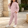 thumbnail image 5 of WAVSUF Girls Fall Fleece Sets 2 Piece, Long Sleeve Zipper Sweatshirts and Joggers Winter Warm Casual Outfits Pink 7-8, 5 of 7