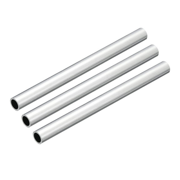 Uxcell 8mm OD 6mm Inner Dia 100mm Length 6063 Aluminum Tube for Industry DIY, 3 Pack