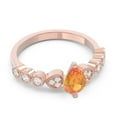 thumbnail image 3 of Diamond-Capitals 1.25 Carat (F-G/VS1) Natural Diamond Citrine Gemstone Trendy Anniversary Ring for Ladies 14K Rose Gold Size 8, 3 of 8