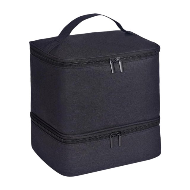 Bolsa organizadora de esmaltes de uñas, portátil, resistente para viajes, bolsa para suministros de uñas, estuche de transporte de esmaltes de uñas de negro