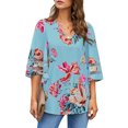 thumbnail image 5 of luvamia Women's Summer Floral Print V Neck Shirts Flowy Sleeve Blouse Casual Tops Size S, 5 of 8