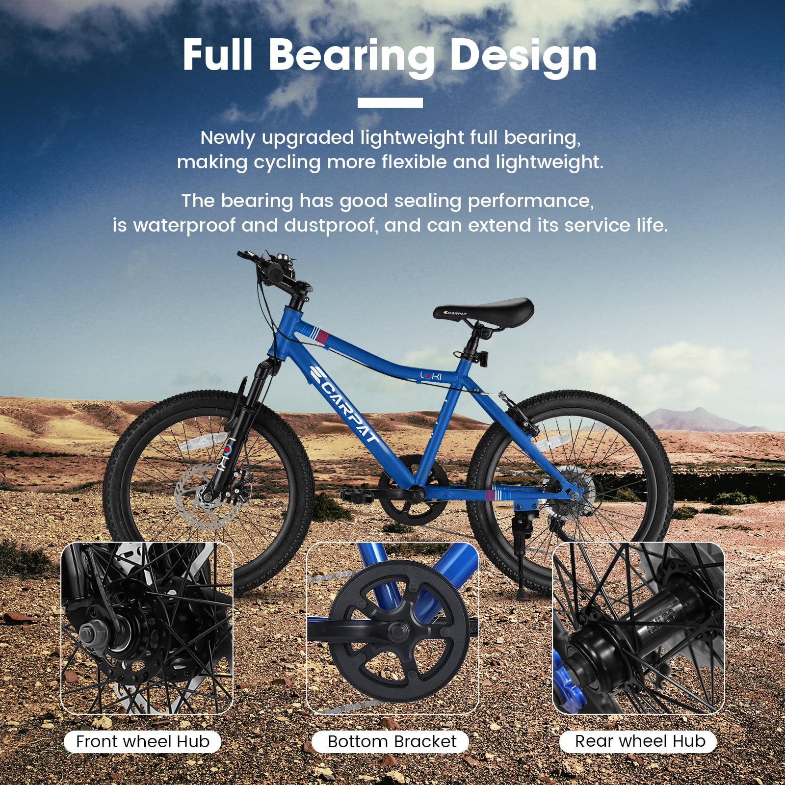 CHAMPIERRE 20 inch Kids Bikes for Boys and Girls 7 Speed Mountain Bike Ages 8 to 12 Years White
