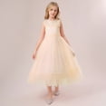 thumbnail image 5 of CPNG Girls' Sleeveless Lace & Tulle Flower Girl Dress – Pearl-Accented Bodice, Ruffled Ball Gown Skirt for Weddings, First Communions & Special Occasions, 5 of 9