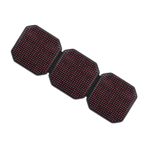 Asiento con cuentas de madera, cojín de masaje tejido a mano de superficie lisa para SUV de coche Rojo