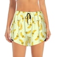 thumbnail image 2 of Yiaed Bananas Print Women's Running Shorts with Liner 3 Zipper Pockets Elastic Workout Athletic Gym Yoga Shorts-Small, 2 of 7