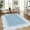 Mist Blue, variant on 2x6 Runner Rug Scalloped Kitchen Runner Rug Non Slip Washable Entryway Runners Modern Bordered Foldable Thin Accent Carpet Low Pile Soft Nursery Rugs