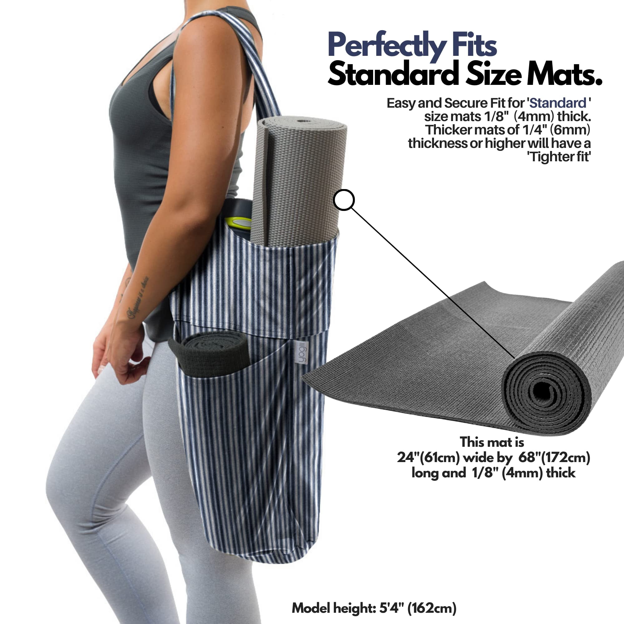 Peace Yoga Mat Carrier Tote Bag with Ventilation Eyelets