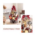 thumbnail image 4 of Christmas Tree with Lights 17.72 Lighted Artificial Tabletop Mini Christmas Tree Snowy Flocked Desktop Xmas Trees with Red Bow Ball Ornaments for Table Desk Christmas Decorations, 4 of 6
