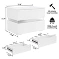 thumbnail image 2 of Hommpa LED Nightstand 2 Drawers High Gloss Bedside Table for Bedroom Home Furniture White, 2 of 9