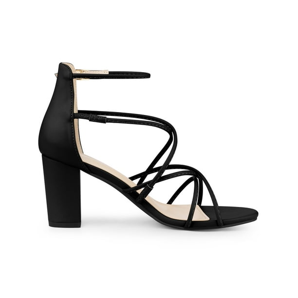 Office black strappy heels top