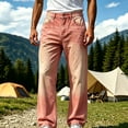 thumbnail image 2 of LODIENY Men Wide Leg Baggy Jeans Y2k Casual Loose Fit Washed Denim Pants Streetwear Work Office Hip Hop Vintage 2000s Jean Trousers with Pockets Pink XS, 2 of 5