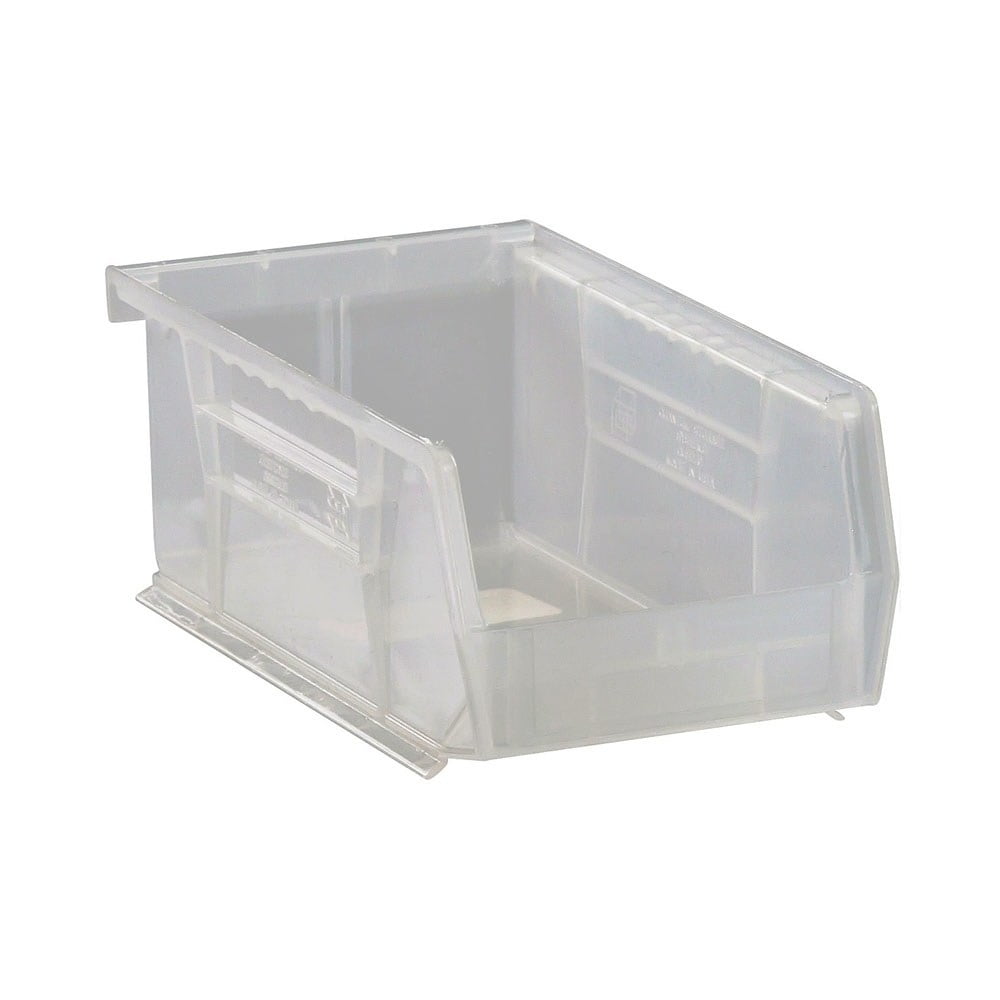 Quantum Plastic Storage Clear View Ultra Hang and Stack Bin 73/8" x 41/8" x 3" 24 Pack