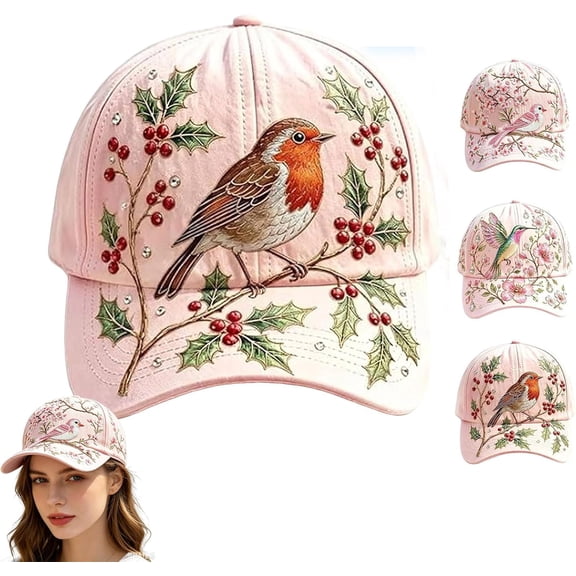 Limited Edition Garden Morning Baseball Cap, Adjustable Cotton Hummingbird Flowers Baseball Hat, Lightweight Breathable Cap